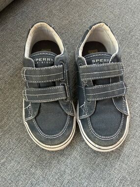 Sperry Kids Gray Canvas Double-Strap Sneakers